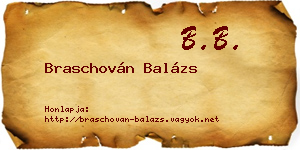 Braschován Balázs névjegykártya