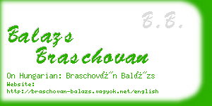 balazs braschovan business card